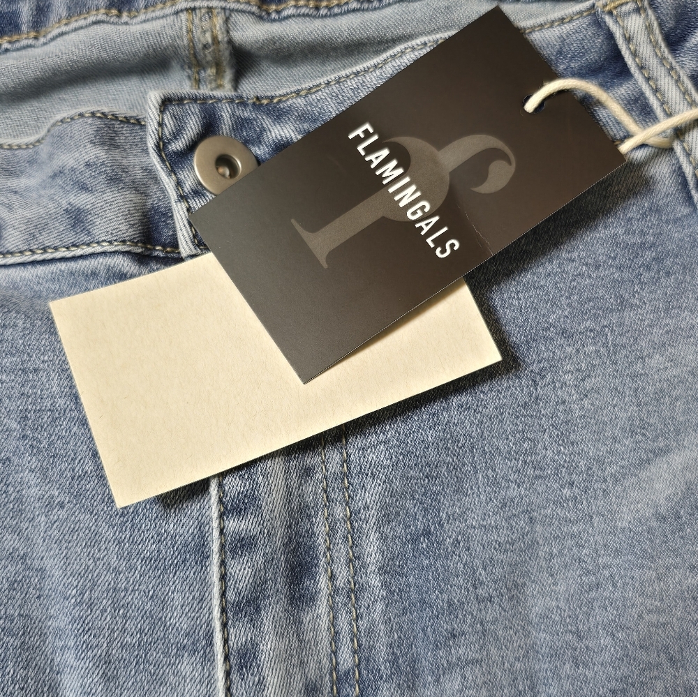 Flamingals 4XL High Rise Distressed Stretch Jeans NWT - Picture 4 of 5
